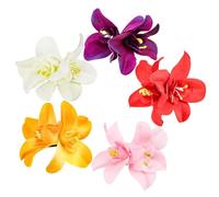 5 Pieces Colorful Artificial Flower Hair Clips Bohemian Flower Hairpin Hawaiian Hibiscus Plumeria Hair Pin for Seaside Holiday Clips and Hair Clips Headwear Hair Clips and Clips