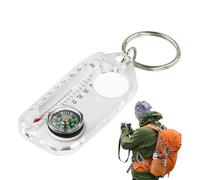5 Pieces Compasses Thermometers Keychain, Small Compass And Thermometers Keychain, Survival Thermometerss Compass Keychains, For Hiking, Camping, Travel, Outdoor Adventures, Backpacking, And Use