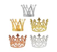 5 Pieces Crown Jewelry Ornament, Cake Decorations With Rhinestone Sparkling Crown for Girls - Cake Supplies