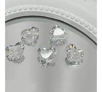 5 Pieces Crystal Nail Art Jewellery Crystal 3D Diamond Pointed Bottom Nail Decorations