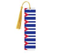 5 Pieces Cuban Flag Print Bookmarks, Cute Wooden Bookmarks for Men Women, Unique Brand for Reading, Ideal Gift