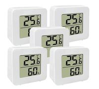5 Pieces Digital Indoor Thermometer, Ambient Thermometer and Hygrometer High Precision, LCD Room Temperature and Humidity Monitor for Home Office Greenhouse Basement Reptile Babyroom Vivarium