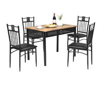 5 Pieces Dining Table Chairs Set Bistro Table Set Modern Kitchen Set