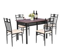 5 Pieces Dining Table Chairs Set Modern Kitchen Set for 4 Person