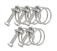5 Pieces Double Wire Hose Clips, Adjustable 40mm-45mm Water Hose Clamps Stainless Steel Pipe Tube Clips, 11 Sizes Optional Double Wire Plumbing Screw Tight Fastener
