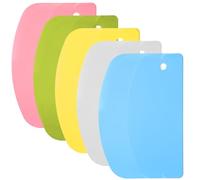 5 Pieces Dough Scraper Bench Scraper 5.3 X 3.6 Inch Bowl Scrapers for Bread Dough Tools Food-Safe Plastic Bench Kitchen Hard Doughs Scrapers for Bread,Pastry, Baking Cake(Multicolor)