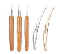 5 Pieces Dreadlocks Tool Dreadlock Crochet Hook Kit Hair Crochet Needle Includes 3Pcs Dreadlock Crochets with 1 Hook 2 Hooks 3 Hooks for Braid Craft (0.75mm)