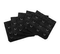 5 Pieces Elastic Bra Strap Extension Bra Extenders 3X 3 Hook Black