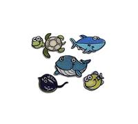 5 Pieces Embroidered Patches,Sew on/Iron on Patches,Sea Creature,Fish,Turtle, Shark,Whale, Cute Ocean Animal Applique for DIY Accessory