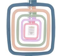 5 Pieces Embroidery Hoop, Rectangle Square Embroidery Frame Cross Stitch Hoop Sewing Tool for Art Craft Handy Sewing (Multicolor),with Gold Eye Embroidery Needles