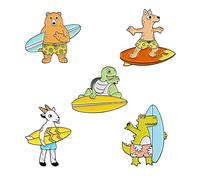 5 Pieces Enamel Brooch Pin Jewelry Gift Lapel Pins for Christmas Holiday Wedding, Animal