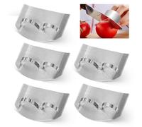 5 Pieces Finger Guards for Cutting Food, Small Stainless Steel Finger Hand Protector Tool, Reusable Finger Protector for Slicing Dicing Chopping Vegetable Knife Fruit Kitchen Gifts (5Pcs)