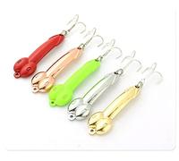 5 Pieces Fishing Spoons Lure for Trout Bass Salmon,Fishing Treble Hooks Spinning Lures,Hard Metal Zinc Alloy Fishing Hooks,Fishing Tackles Spoon Spinner Baits kit for Freshwater Saltwat (0.52OZ)