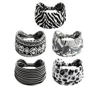 5 Pieces For Women'S Wide Hairband, Retro Printed Hair Accessories, Elastic Hairband, Sports Sweat-Absorbing Hairband, Wear Accessories.