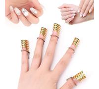 5 Pieces Friendly Aluminum Nails Construction Forms For Gel Polish Two Tone Easy Application Reusable Nails Art Reusable Forms