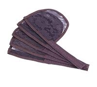 5 Pieces Hair Net for Making Ponytail Weaving Net Wig Caps Hair Accessories brown, length 19.2cm