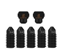 5 pieces hardened steel nozzles for Bambu Lab A1/A1 Mini 0.2 mm 0.4 mm 0.6 mm 0.8 mm high flow wear-resistant nozzles with 2 extra silicone cover socks hotend printer head extruder for Bambu