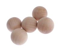 5 Pieces Hardwood Balls Solid Natural Beech Wooden Balls Beads Crafts Making 50 mm