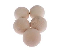 5 Pieces Hardwood Balls Solid Natural Beech Wooden Balls Beads Crafts Making 60mm
