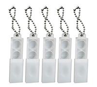 5 Pieces Hearing Aid Battery Case Hearing Aid Amplifier Battery Storage Box Button Cell Holder Storage Case Plastic Battery Case Box Battery Caddy with Keychain(White)