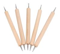 5 Pieces Indenting Tool for Drawing, Double End Tracing Dotting Stylus Beech Stainless Steel Indentation Pens Ball Embossing Stylus Art Dotting Tools for Painting Engraving