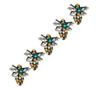 5 Pieces Iron on Patches of Clothes Littie Bee Rhinestones Sew on Embroidered Patches Applique Sewing Repair Patches for Socks Dress Sandals