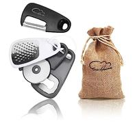 5 Pieces Kitchen Gadgets Set - Space Saving Kitchen Accessories Cheese Chocolate Grater, Fruit Vegetable Peeler, Bottle Opener, Pizza Cutter, Burlap Bags with Drawstring Gift Set……