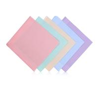 5 Pieces Ladies Handkerchiefs Women Hankies 100% Cotton Handkerchiefs with Stripe Candy Color for Wedding Eating Food Wiping Sweat Exercise Rub the Glass