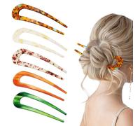 5 Pieces Large French Hair Pin, U Shaped Hair Pins, 2 Prong Hair Fork for Women, Hair Chignon Stick, Accessories for Ladies Hairstyle
