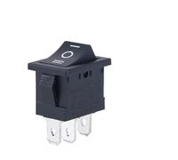 5 pieces/lot KCD1 4-pin 21 * 15mm switch boat rocker switch 6A/250V AC 10A/125V AC with red, blue, green and yellow light switch(3PIN 3End Black)