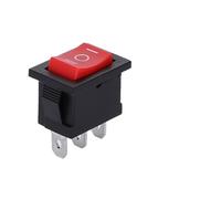 5 pieces/lot KCD1 4-pin 21 * 15mm switch boat rocker switch 6A/250V AC 10A/125V AC with red, blue, green and yellow light switch(3PIN 3End Red)