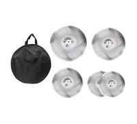 5 Pieces Low Volume Cymbals Set for Drum Set Practice 14 Inch Hi Hat 16 Inch Crash 18 Inch Rash 20 Inch Ride Silent Mute Cymbals