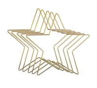 5 Pieces Metal Dream Catcher Rings Hoops, Crescent moon/heart shape/pentagonal star, Macrame Rings, for DIY Wedding Wreath, Dream Catcher (Star(200MM*5), Gold)