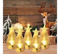 5 Pieces Mini LED Christmas Tree Light Up, Christmas LED Night Light Tree, Christmas Tree with Star on Top for Tabletop Xmas Tree Desktop Ornaments Holiday Party Decoration Gift