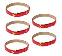 5 Pieces Miniature Belt Set with Strong Metal Closure & Adjustable Fit for Scale Model Accessories Faux Leather Belt