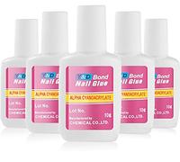 5 Pieces Nail Glue Quick Nail Tip Glue Extra-Strong Nail Glue False Nail Adhesive Quick Dry Super Strong Nail Tip for Artificial Acrylic Nails Tips Professional Quality Salon Use