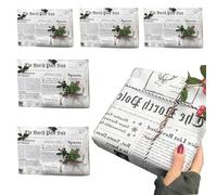 5 Pieces North Pole Newspaper-Christmas Wrapping Paper, 80x100cm Eco-Friendly Newsprint G-ift Box Wrapping Paper, Vintage Newspaper Wrapping Paper for D-IY Christmas Valentines Birthday G-ift Wrap
