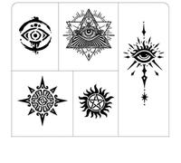 5 Pieces Of All-Seeing Eye Of The Sun Juice Herbal Temporary Tattoo Fake Tattoo Stickers Waterproof Semi-Permanent For Men And Women Lasting For Two Weeks
