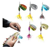 5 Pieces of Bait with Hooks - Hard Bait with Sequins for Trout Perch Pike Fish Fish Sea Water Lake River Shore