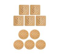 5 Pieces Of Bamboo Wood Trivet Insulating Mat, Multifunctional Easy To Clean Thick Insulating Mat, Suitable for Outdoor Picnic, Caravan Tableware, Home Dining Table(15cm)
