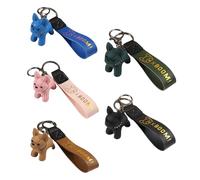5 Pieces of Cartoon Dog Keychain, Pu Leather Keychain, Creative Cute Pendants, Packaging Accessories.