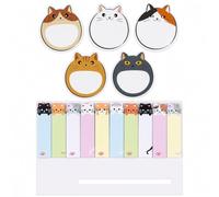 5 Pieces of Cat Note Paper, 1 Set of Cute Cat Index Stickers, Self-Adhesive Note-Taking Notebook, Student Marking Classification Stickers, Stationery.
