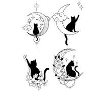 5 Pieces Of Cat Tattoo Stickers Waterproof Long-Lasting Sexy Cute Simulation High-Grade Herbal Semi-Permanent Juice