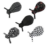5 Pieces Of Chef Hats, Neutral Wind Adjustable Work Hats, Comfortable To Wear Without Strangling The Head, Suitable For Gathering Hair And Blocking Oil Fumes.