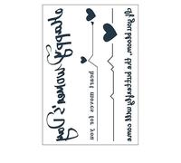 5 Pieces Of English Sentence Herbal Semi-Permanent Juice Tattoo Stickers Sweat-Proof And Waterproof
