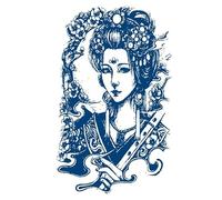5 Pieces Of Herbal Stickers Geisha Totem Plant Bear Pattern Juice Tattoo Stickers