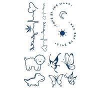 5 Pieces Of Herbal Stickers Geisha Totem Plant Bear Pattern Juice Tattoo Stickers