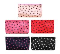 5 Pieces Of Love-Print Storage Bag, Cute Makeup Bag, Toiletry Bag, Portable Clutch Bag 1 Puppy Pencil Bag.