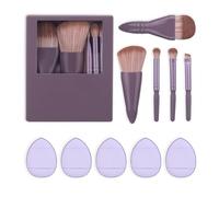 5 Pieces Of Makeup Brushes And 5 Pieces Of Finger Powder Puffs, With 1 Piece Of Storage Box With Mirror, Beauty Tools, Multi-Functional Makeup Brushes, Mini Portable Makeup Brushes