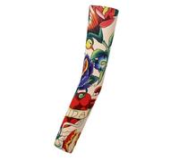 5 pieces of men's and women's universal flower arm tattoo sunscreen arm guards for summer cycling and driving ice silk(77)